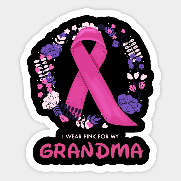 I Wear Pink For My Grandma Breast Cancer Awareness Sticker by Trendy_Designs